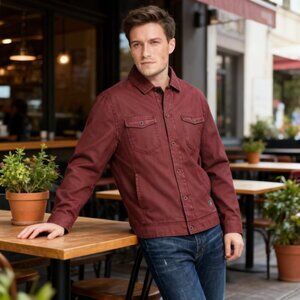 Weatherproof Vintage Mens Waxed Sherpa Lined Trucker Jacket, Size Medium